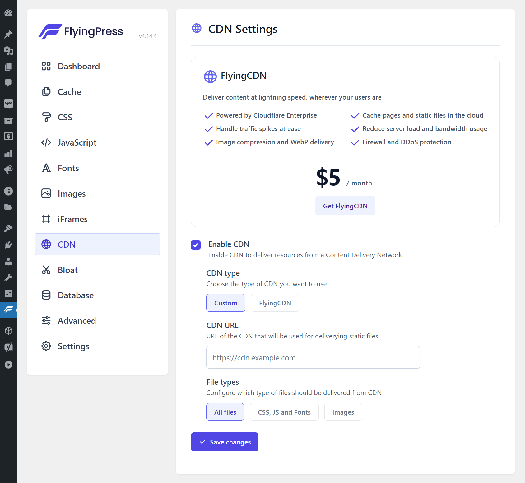 FlyingPress CDN Settings