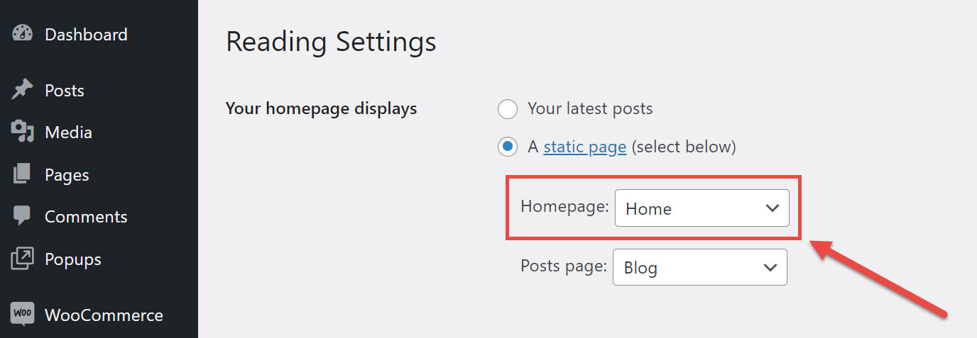 WordPress Reading Settings