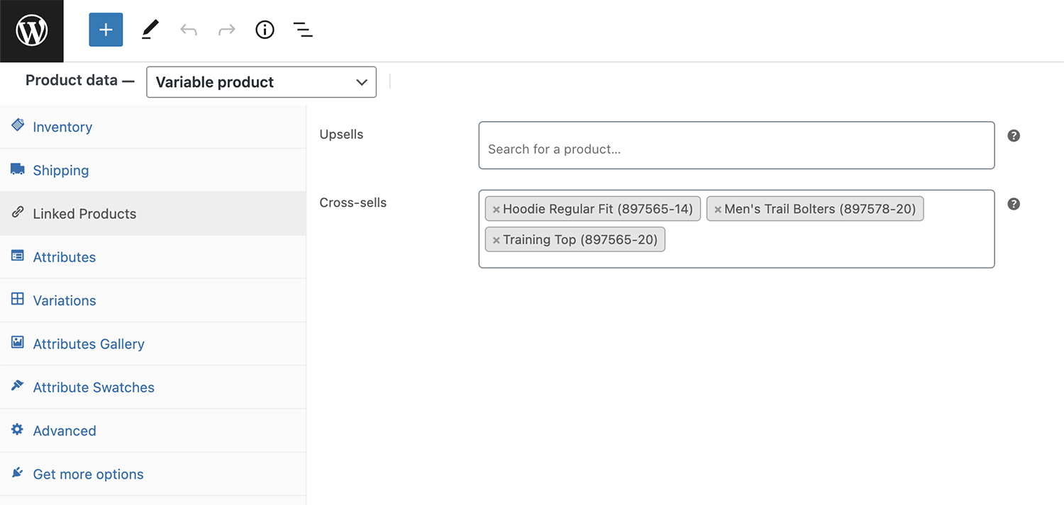 WooCommerce Cross Sells Editor