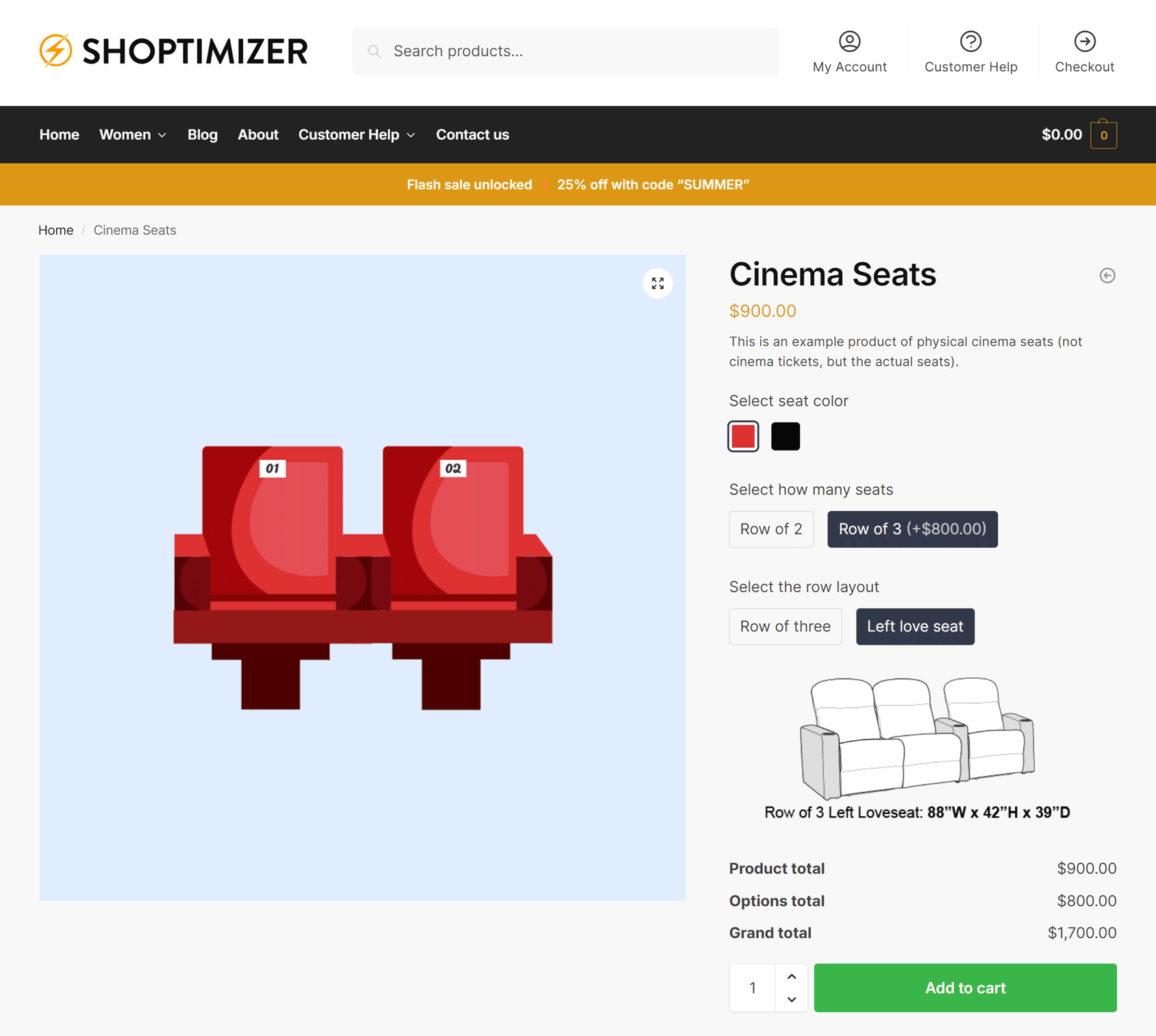 Custom Seats Ordering