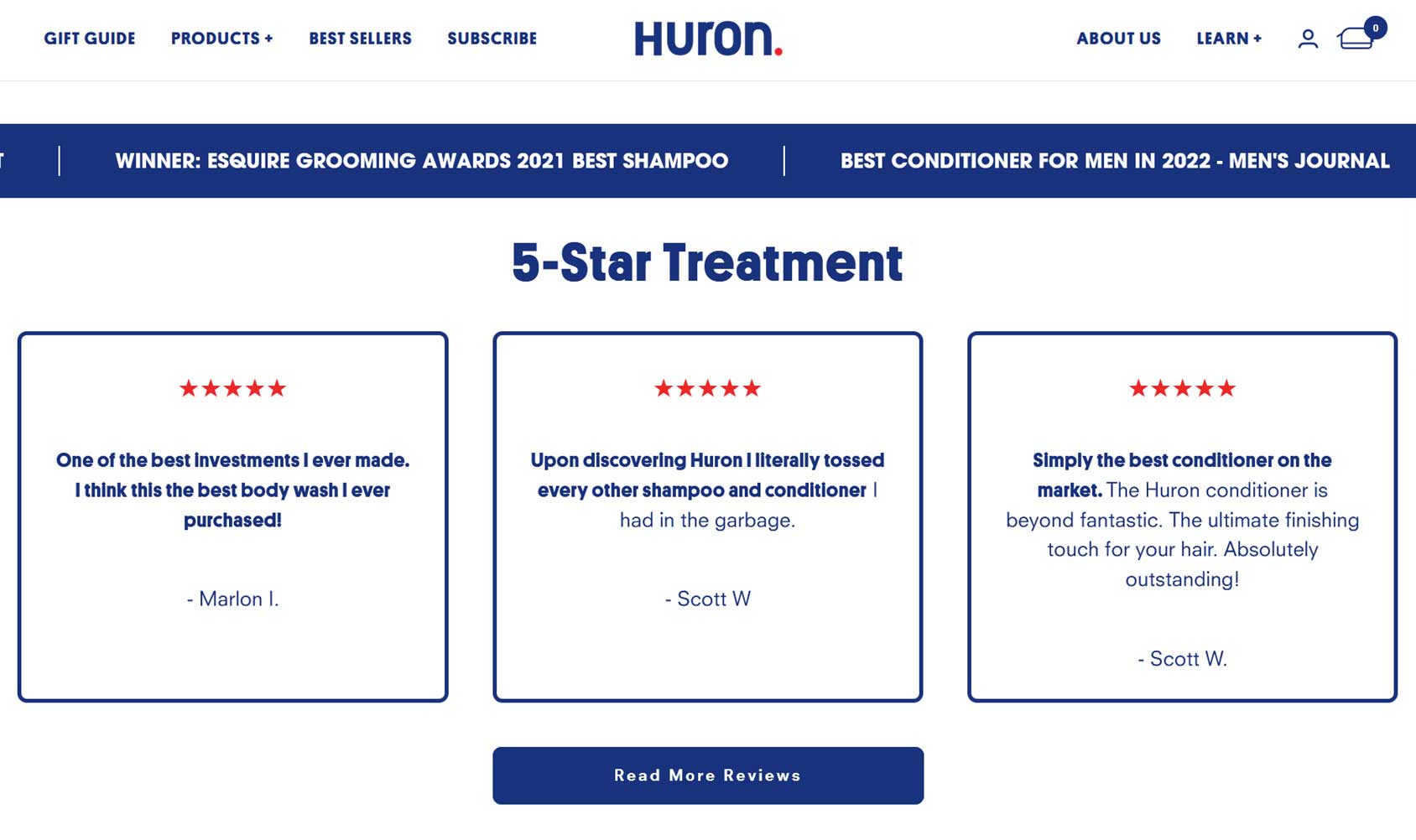 Huron eCommerce Social Proof Example