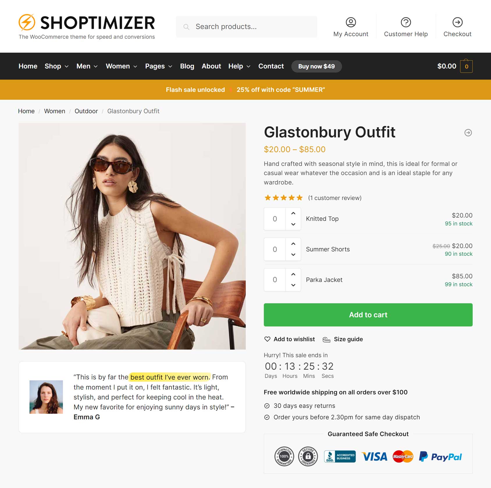 Shoptimizer Social Proof Example 