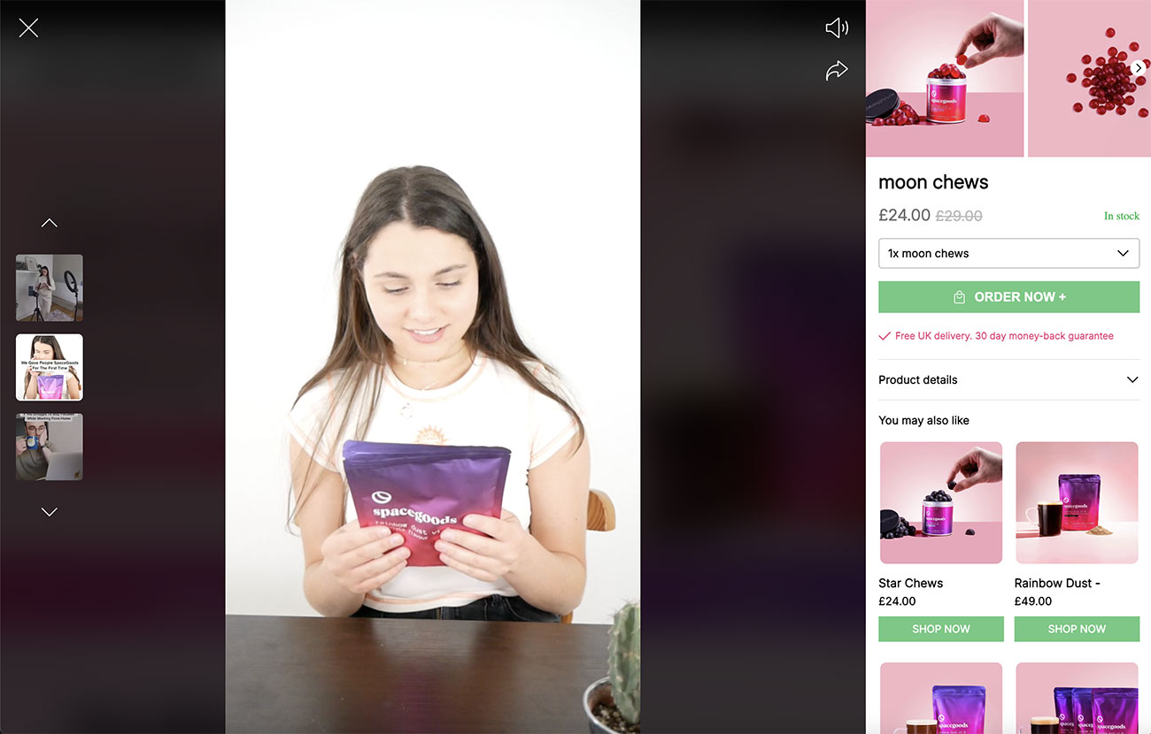 Shoppable video on Spacegoods