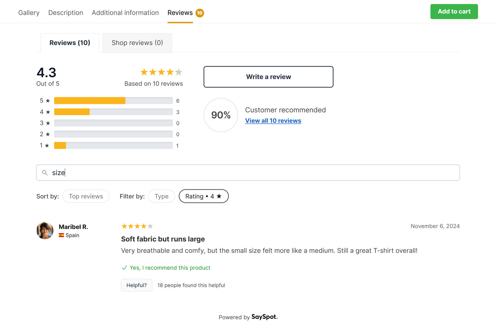 Customer Reviews Example