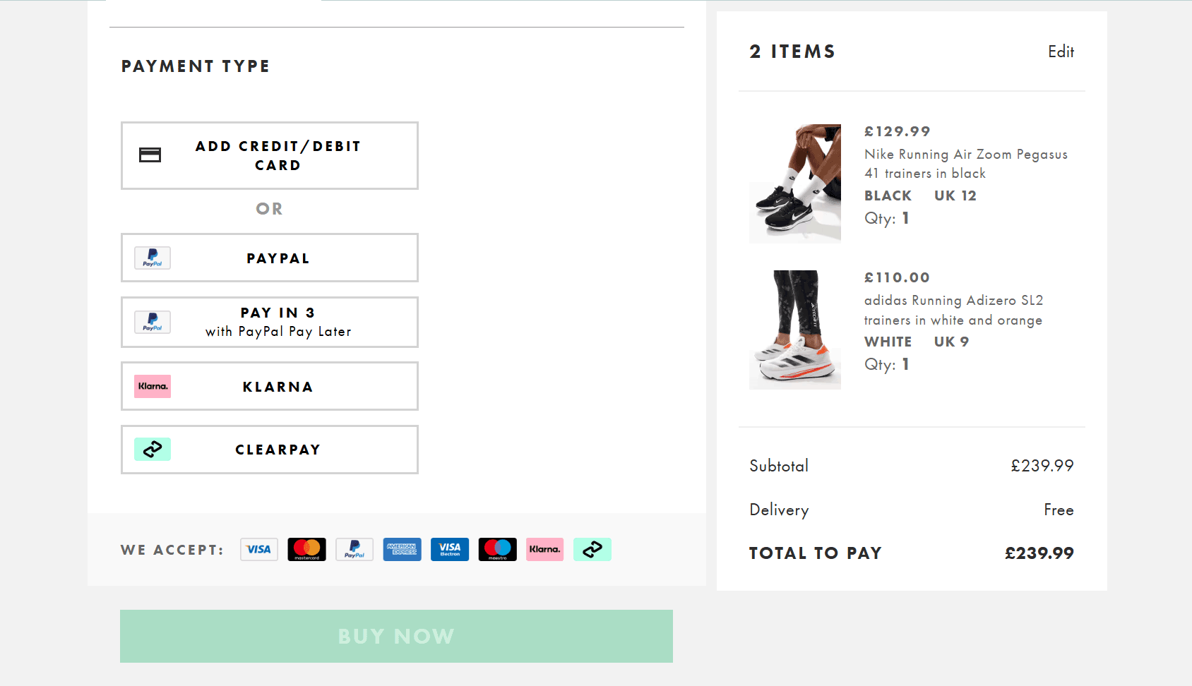 ASOS Checkout